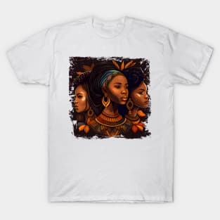 Black Queen History Month Afro American Pride T-Shirt T-Shirt